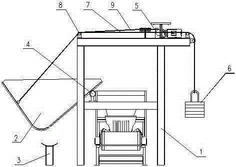 Guiding device capable of directly receiving materials on ground in bulk cargo conveying process