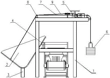 Guiding device capable of directly receiving materials on ground in bulk cargo conveying process