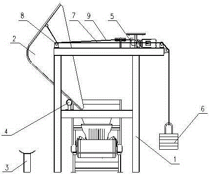 Guiding device capable of directly receiving materials on ground in bulk cargo conveying process