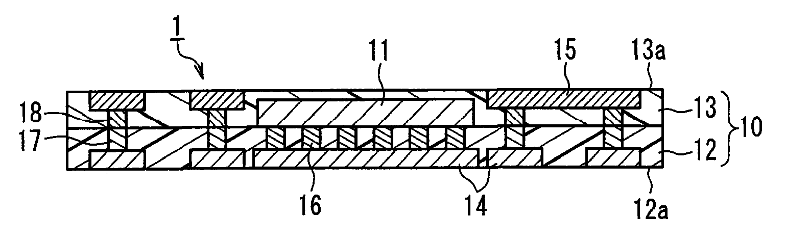 Module having built-in electronic component and method for manufacturing such module