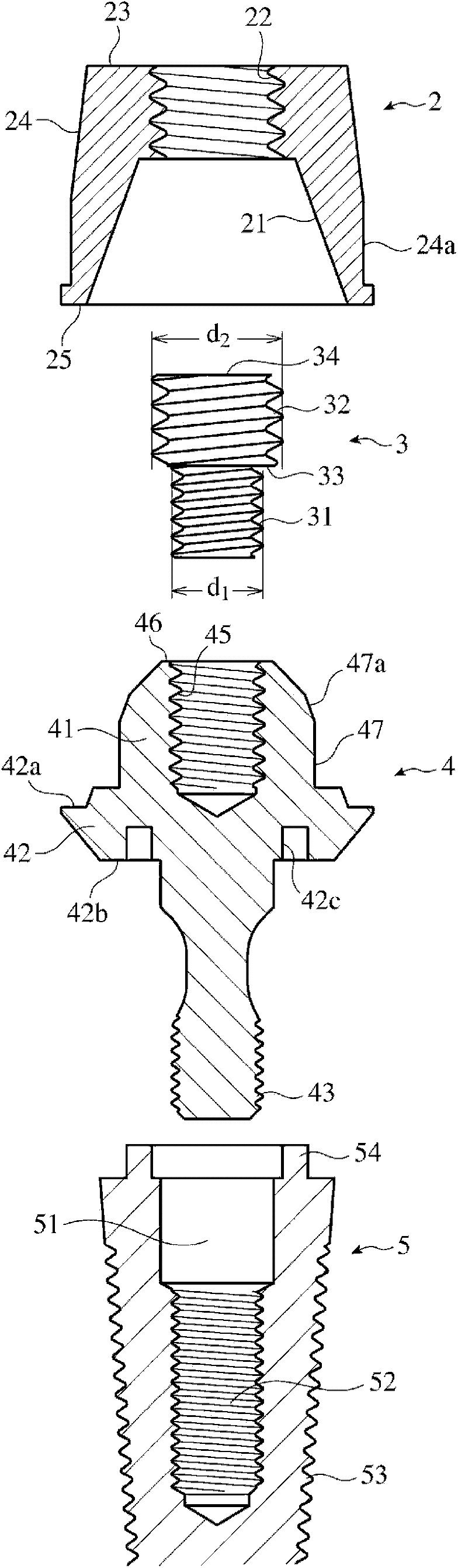 Positioner for implantation, assembly thereof, and fixing method for the positioner