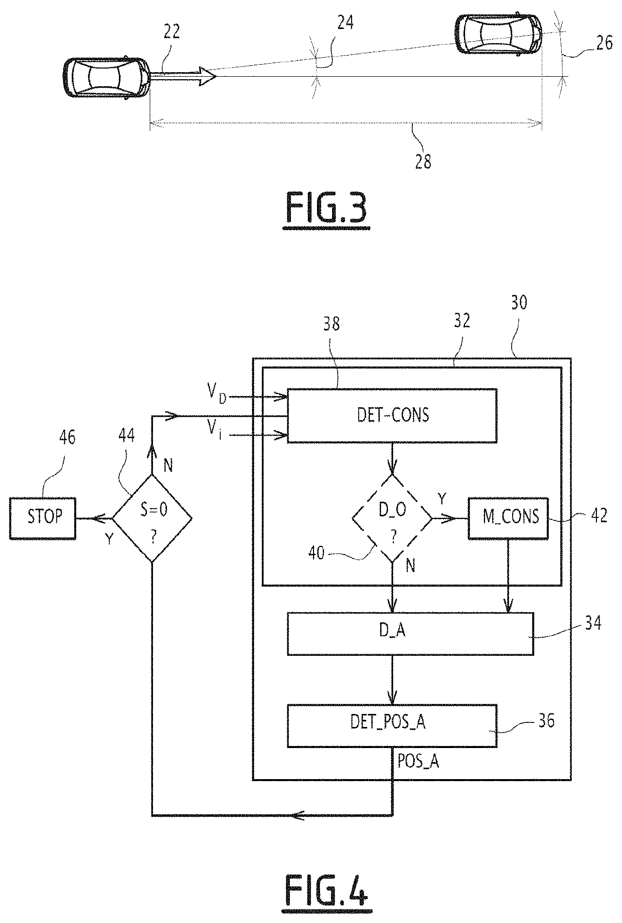 Electronic device for determining an emergency stopping trajectory of an autonomous vehicle, related vehicle and method