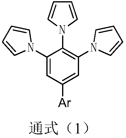 Preparation and application of novel umbrella-type light-emitting material with pyrrole structure