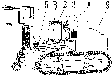 Main root cutoff mountainous region automatic tree mover