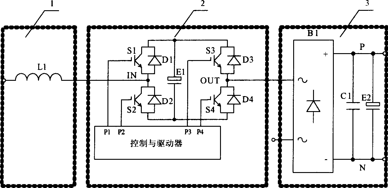 Series composation step-up single phase power factor correction circuit