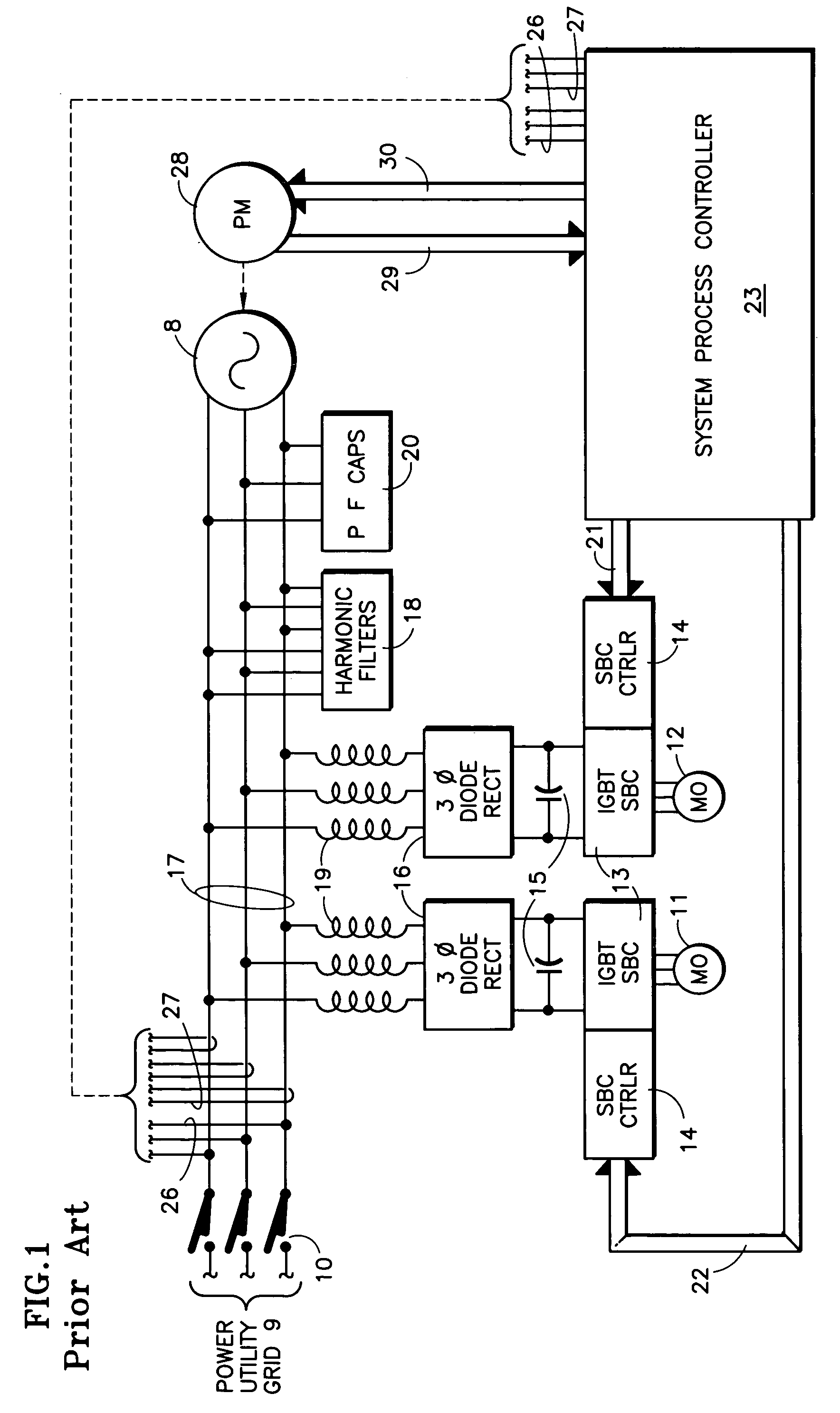 Quality power from induction generator feeding variable speed motors