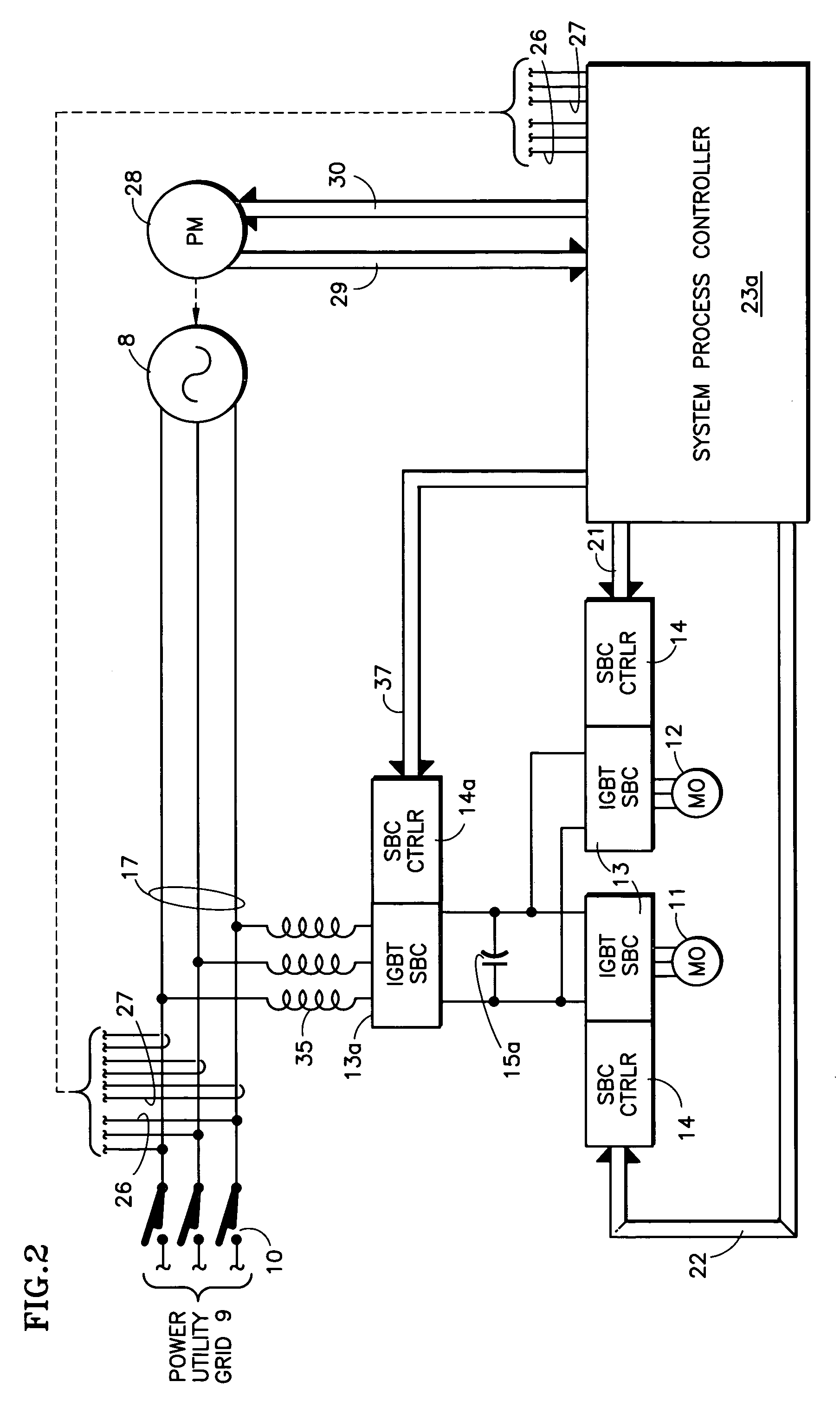 Quality power from induction generator feeding variable speed motors