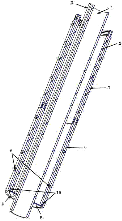 Sieve hole air-jetting vortex-induced vibration suppression device and method