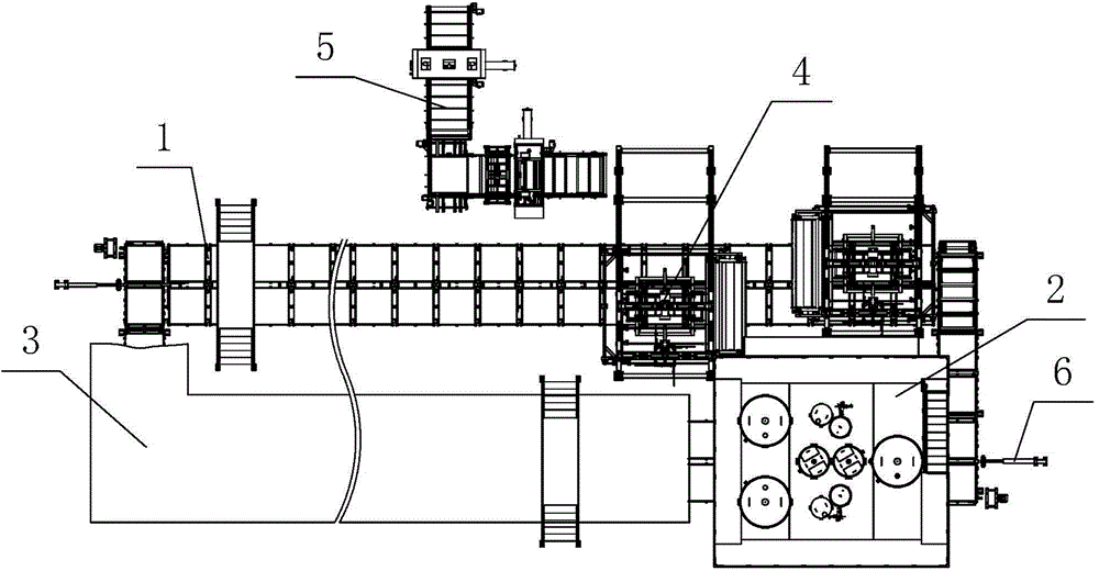 Automatic production line for foam cement wallboard