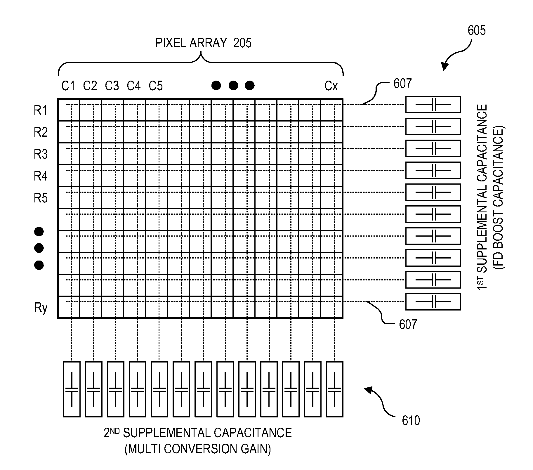 Image sensor having supplemental capacitive coupling node