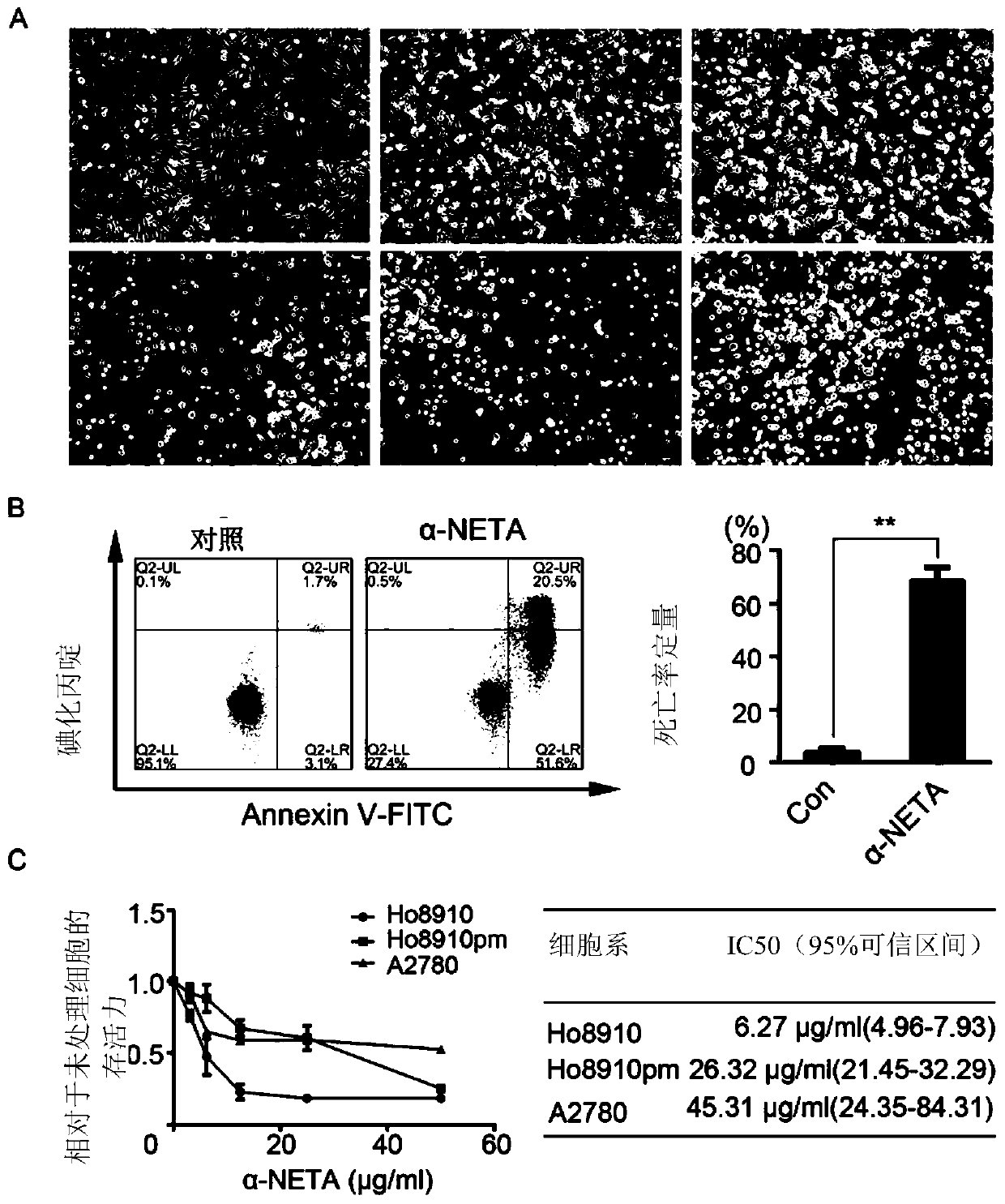 Application of alpha-NETA in induction of cell death