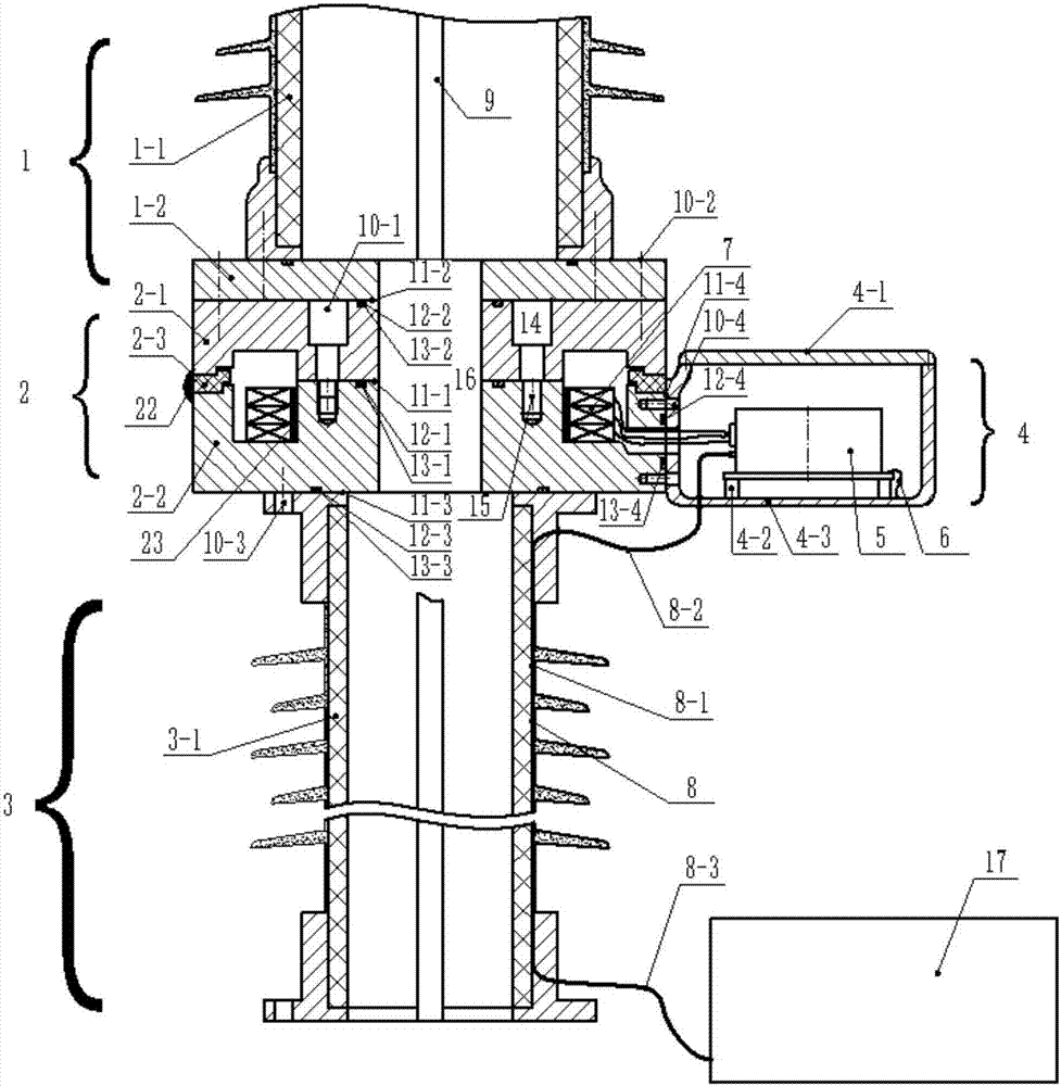 Integrated system of electronic current transformer and breaker