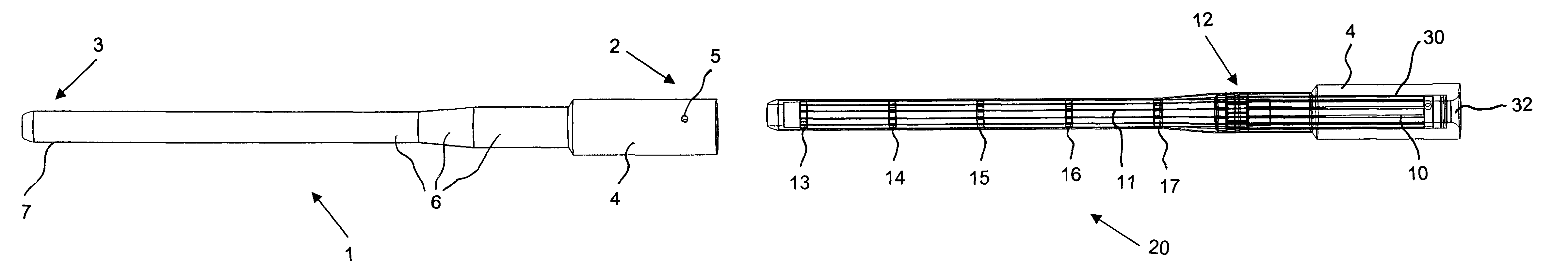 Variably flexible insertion device and method for variably flexing an insertion device