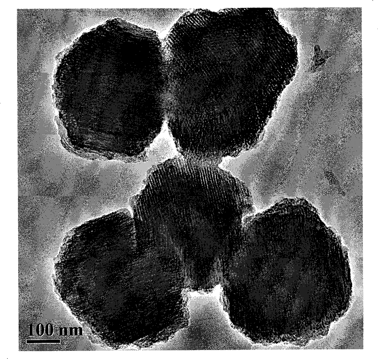 Ordered mesoporous silicon-dioxide-substrate fluorescence nanometer material and preparing method thereof