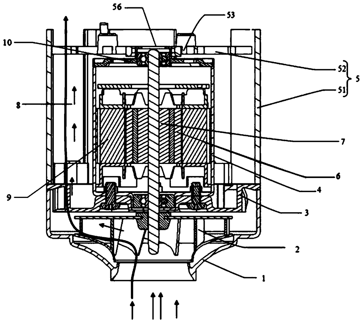 Cooling device for brushless vacuum cleaner motor