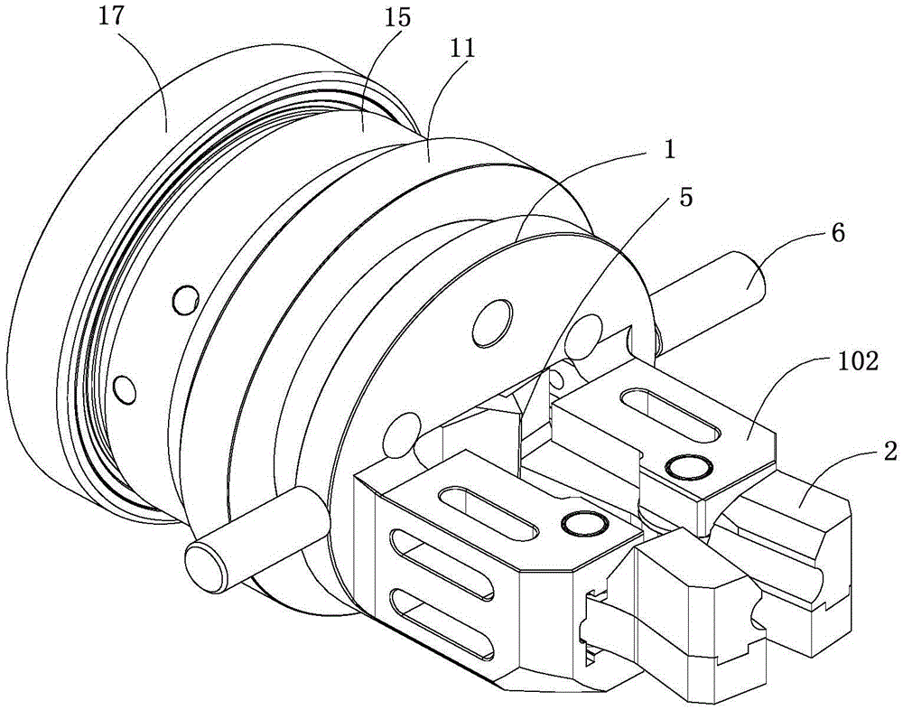 Special clamping jaw installed on mechanical arm for casting shell mold and used for slurry dipping