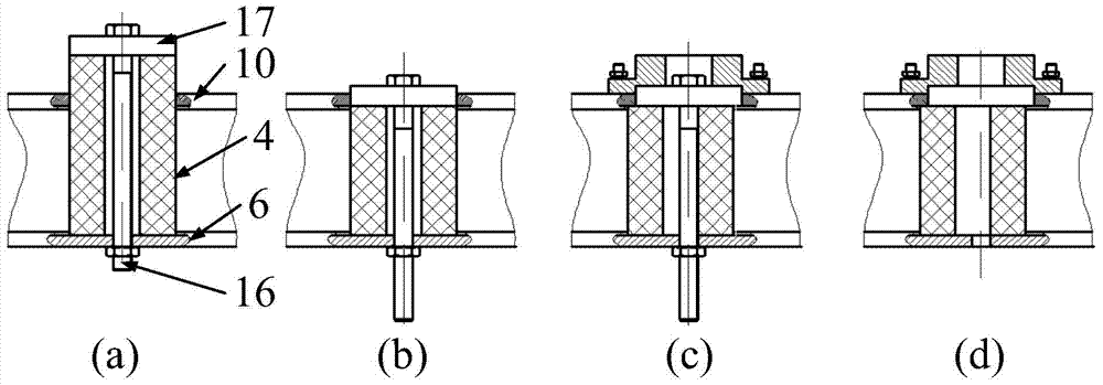 Vibrating screen rubber spring installation structure and rubber spring replacement method