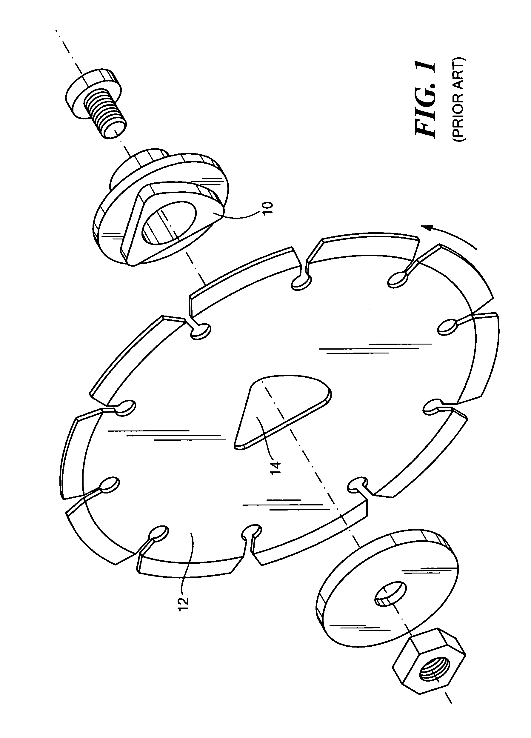 Rotating blade arbor hole