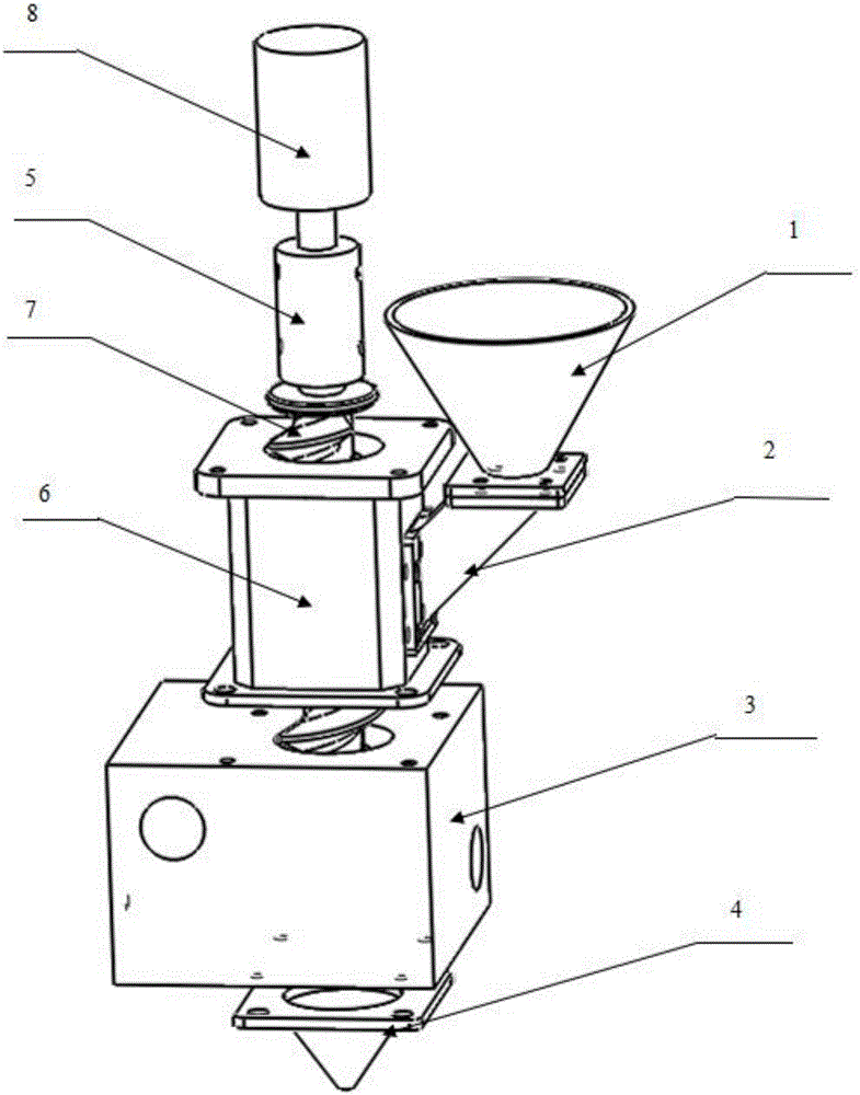 Three-dimensional waxing, supply and extrusion integrated nozzle structure