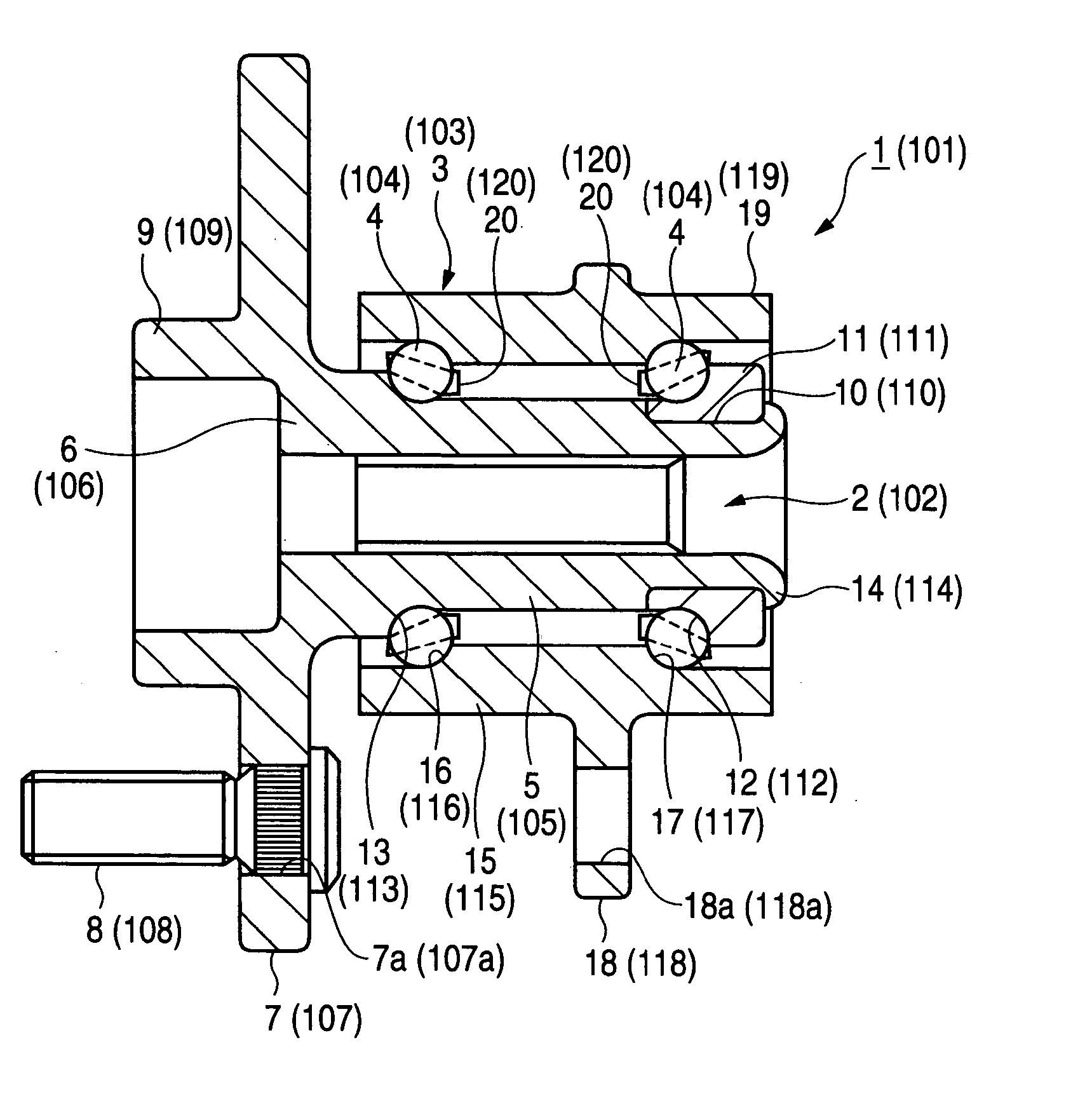 Wheel support hub unit, bearing ring member for wheel support hub unit, and method of manufacturing the same