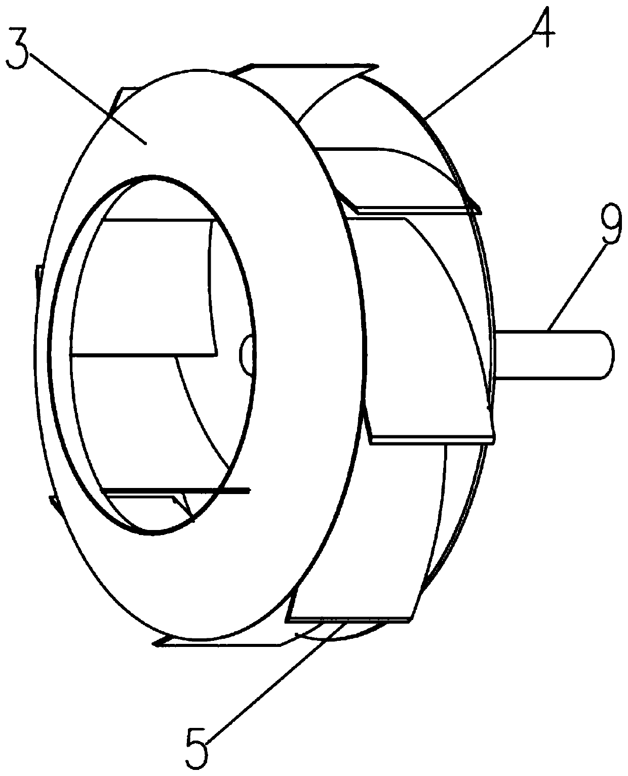 Rotary type air centrifugal force generating device for centrifugal fan