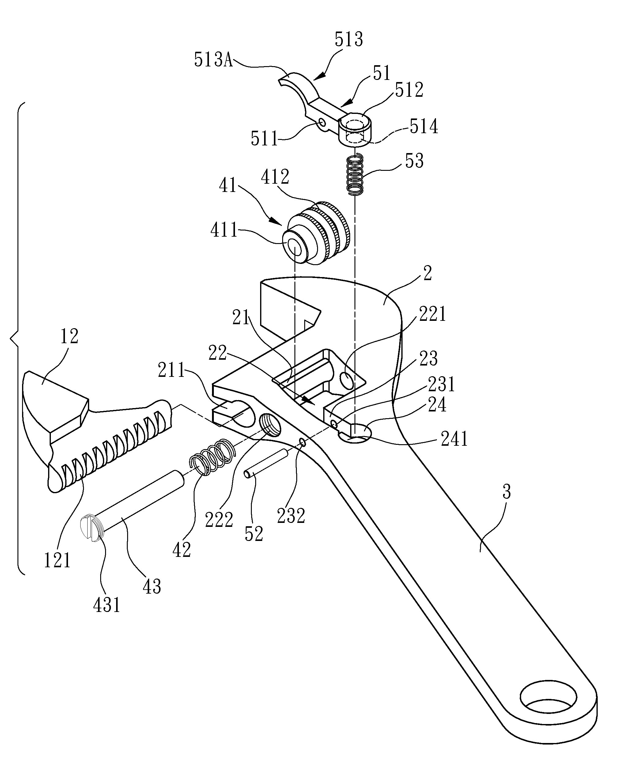 Movable wrench