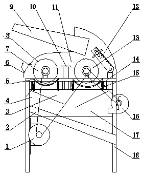 Double-cylinder corn thresher