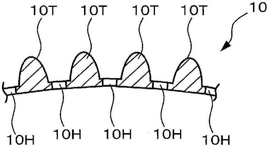 Nonwoven fabric, method and apparatus for producing the same, and support for nonwoven fabric production