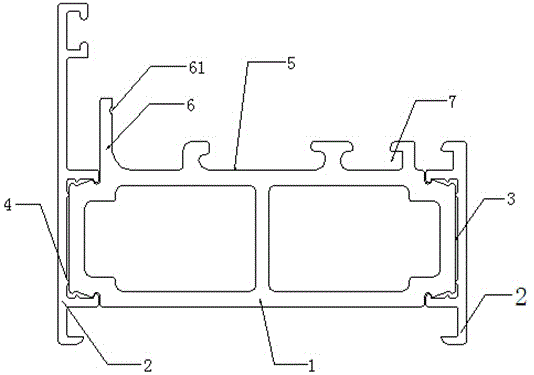 Composite sectional material and door/ window frame or glass curtain wall frame