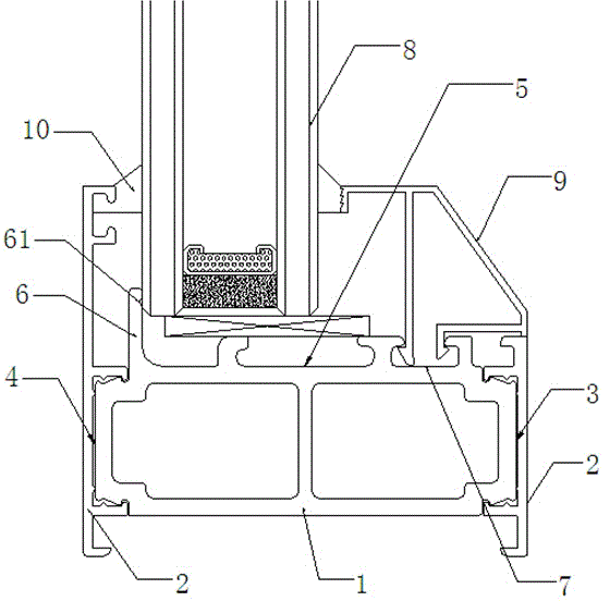 Composite sectional material and door/ window frame or glass curtain wall frame