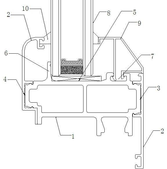 Composite sectional material and door/ window frame or glass curtain wall frame