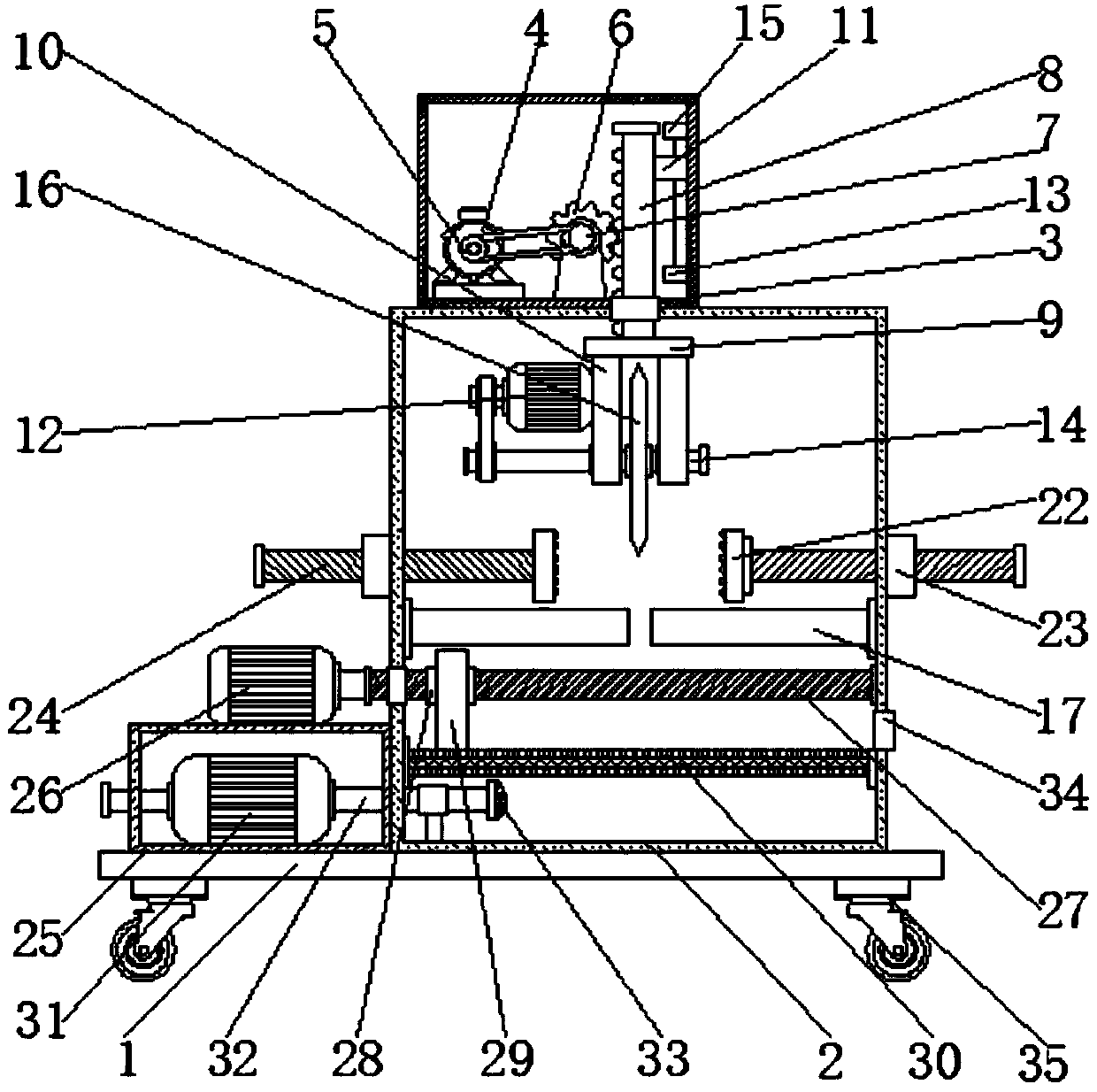 Building wood board cutting-off device