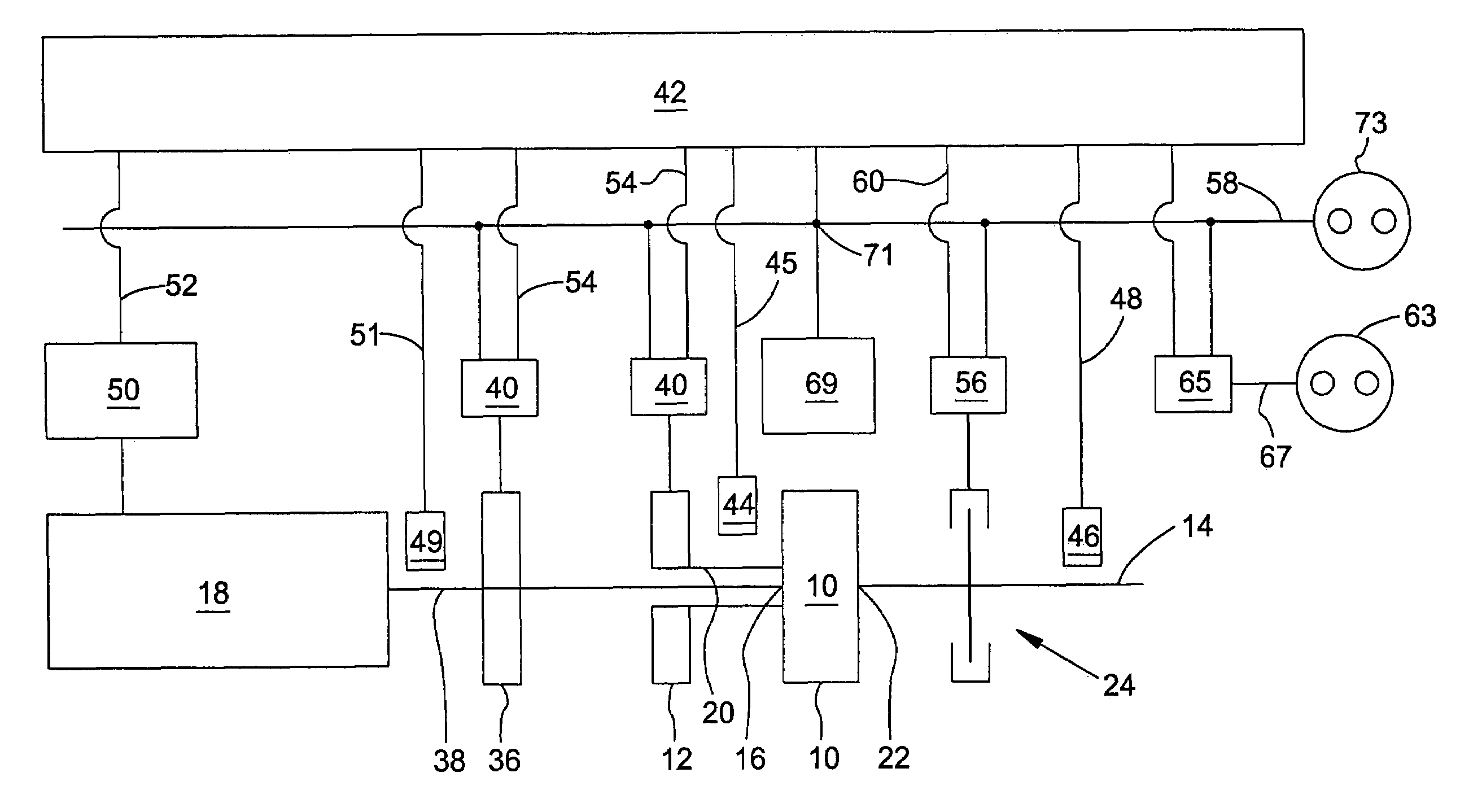 Drive arrangement for the drive of attached implements for a vehicle