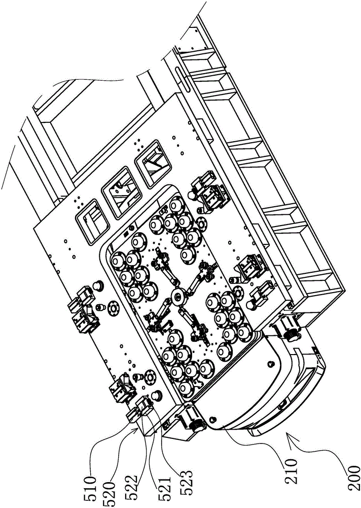 Automatic positioning and pressing device for vehicle parts