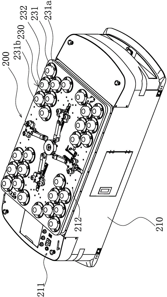 Automatic positioning and pressing device for vehicle parts