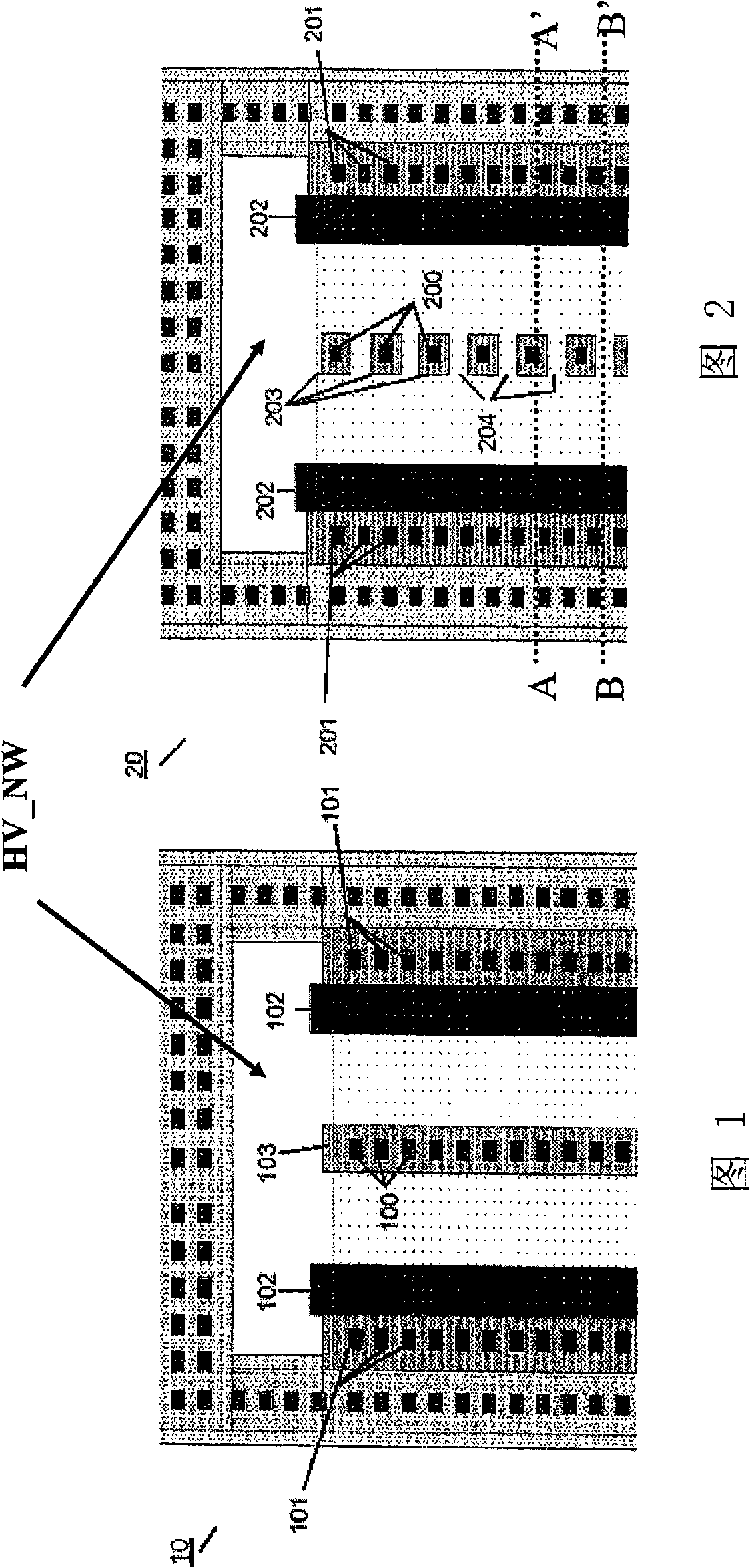 Electrostatic discharge protection pattern for high voltage applications