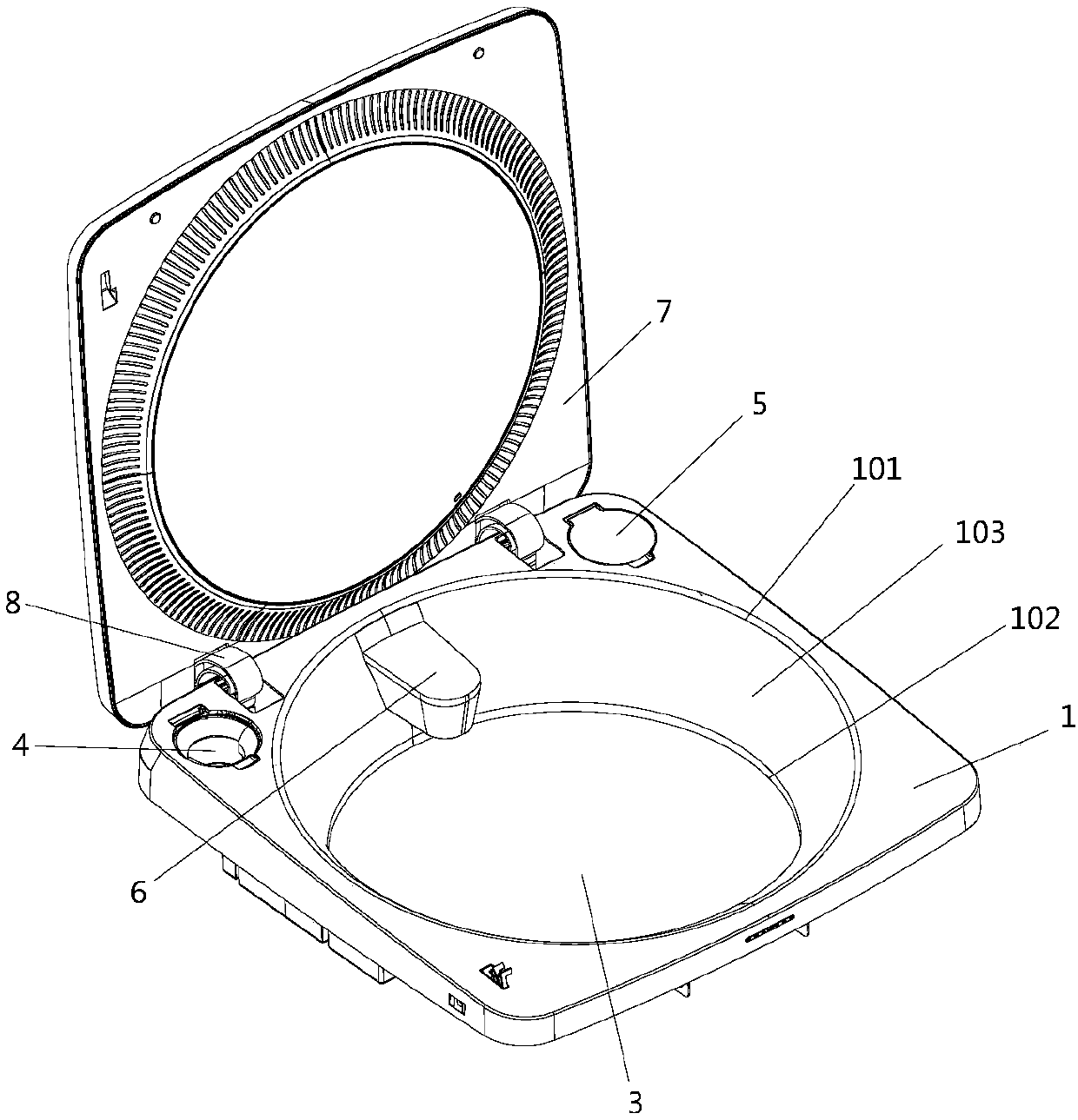 Disc base structure of washing machine and washing machine with disc base structure