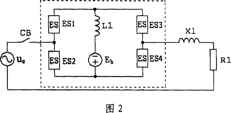 Failure current limit method and device based on the rectifying bridge and bidirectional switch switching