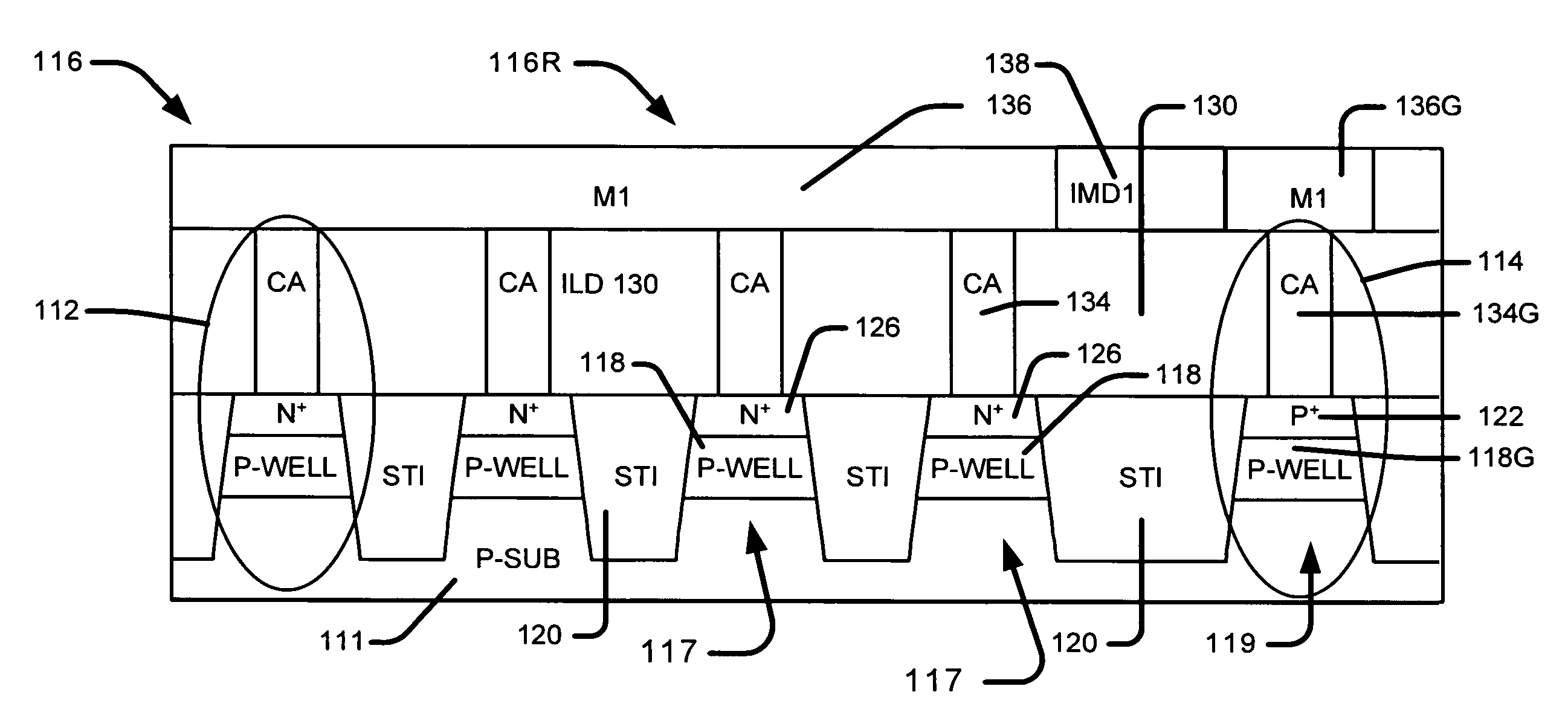 E-beam inspection structure for leakage analysis