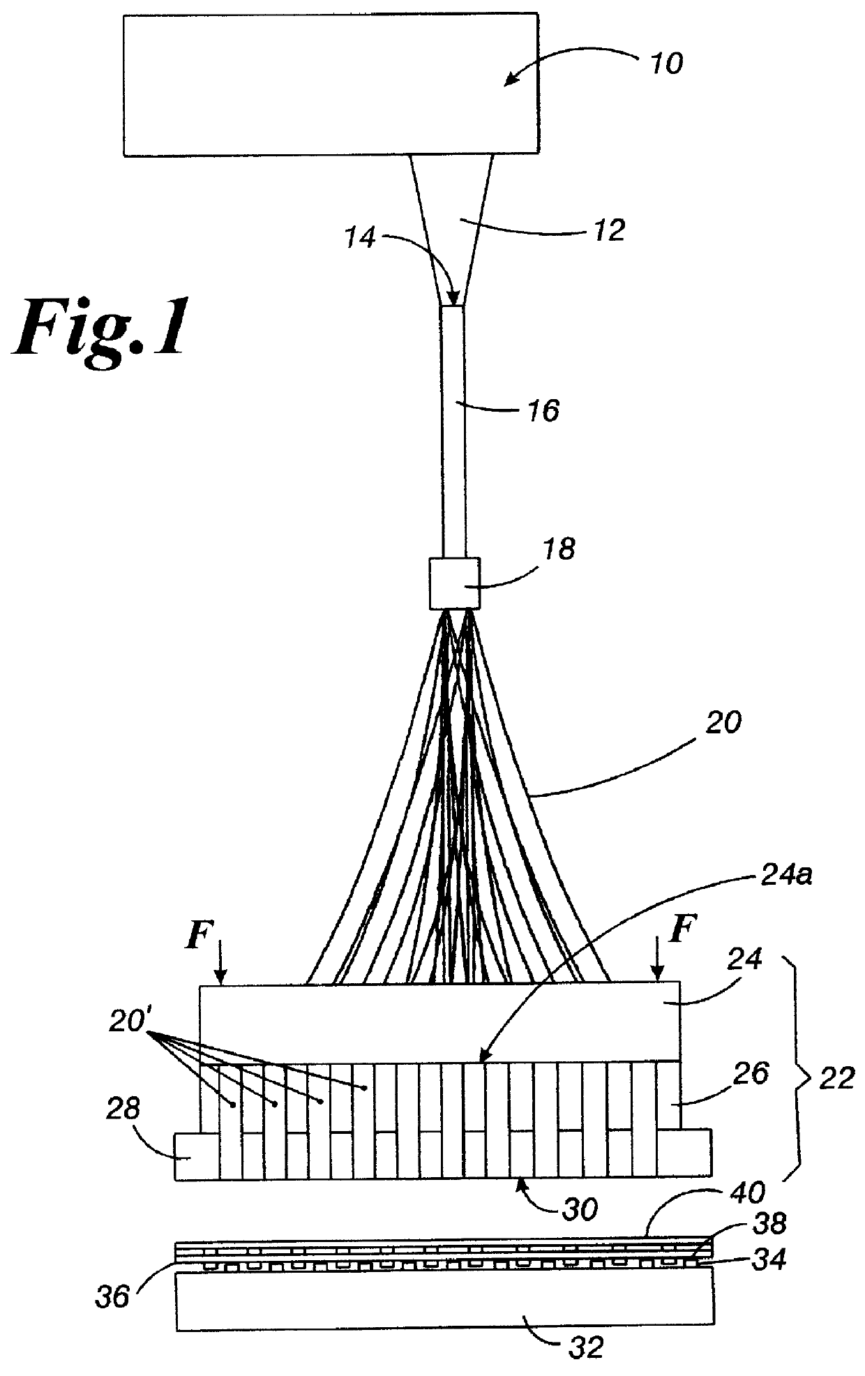 Device for producing connections between two respective contact elements by means of laser energy