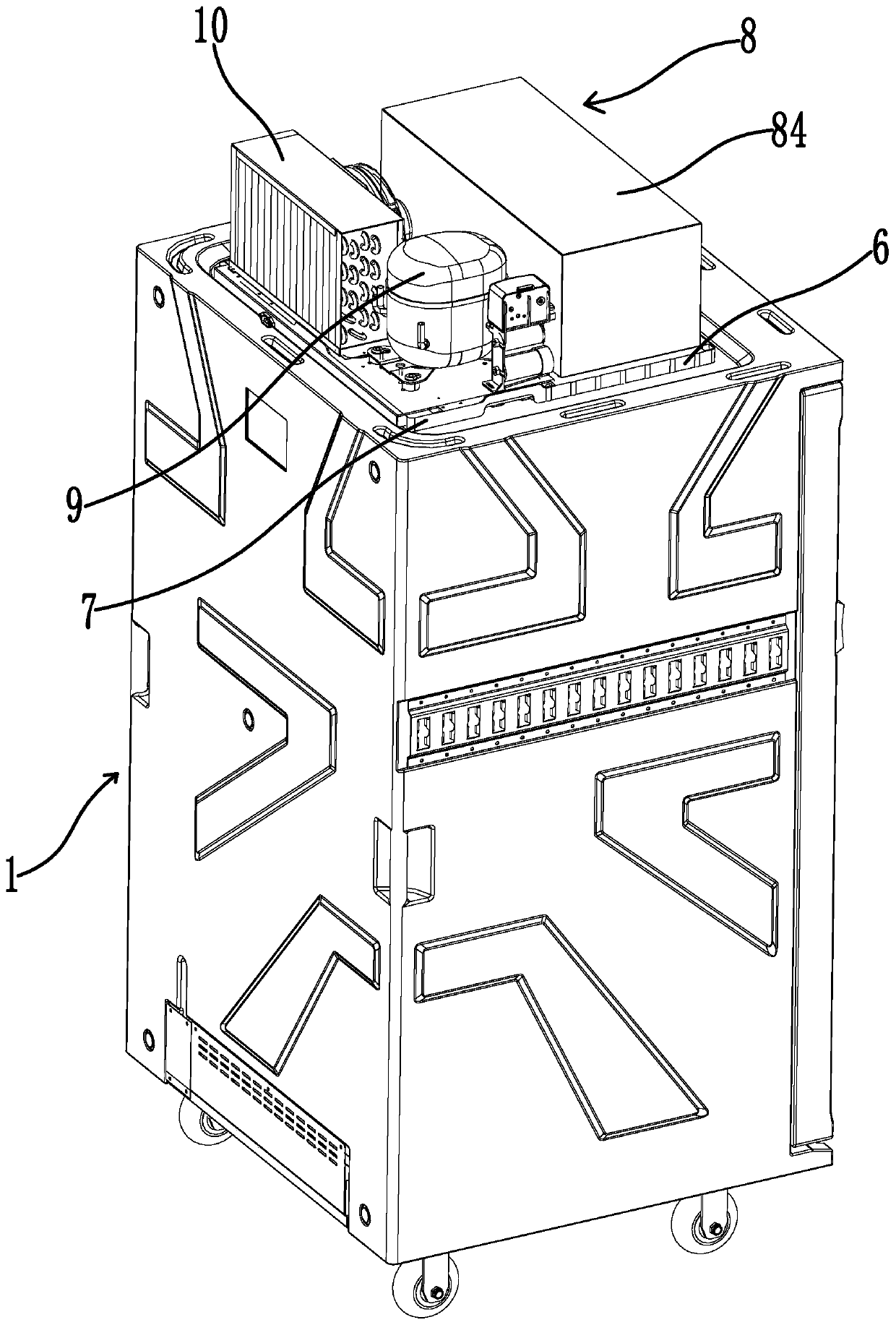 Mobile air-cooled cold storage box