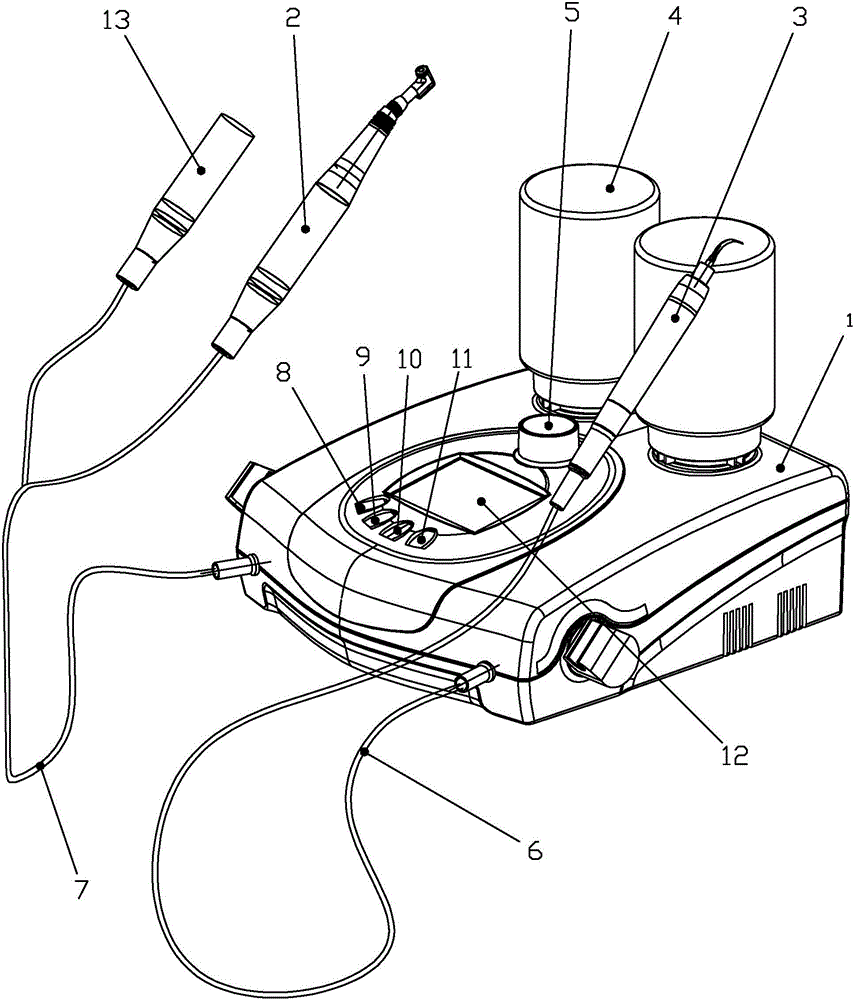 Dental scaler integrating ultrasonic scaling, polishing and oral cavity endoscopy functions