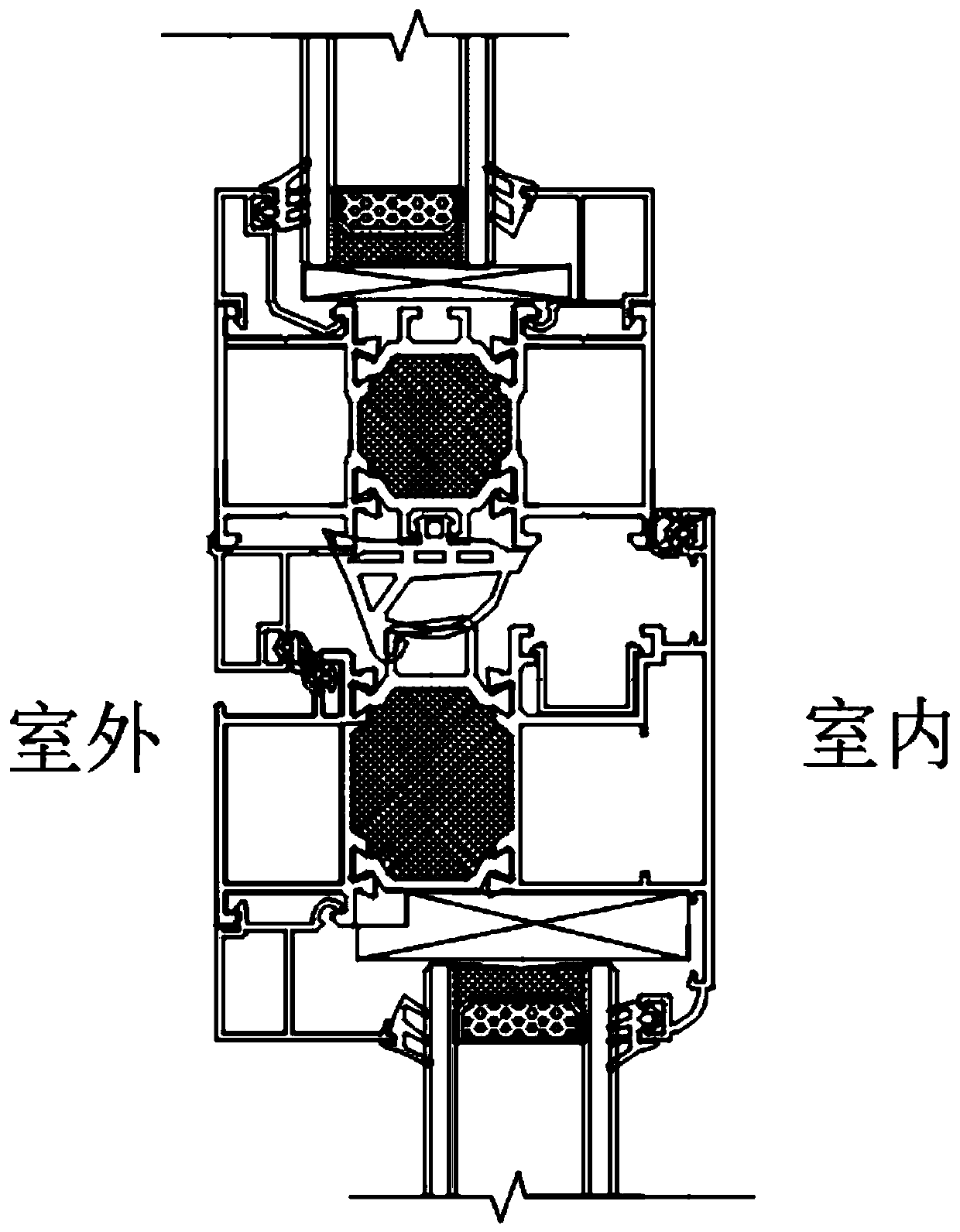 Internal/external double-plane heat-insulating bridge-cut-off casement window