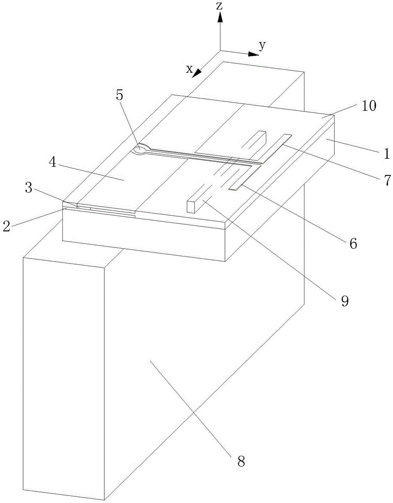 Terahertz waveband silicon-chip-loaded end-on-fire antenna apparatus