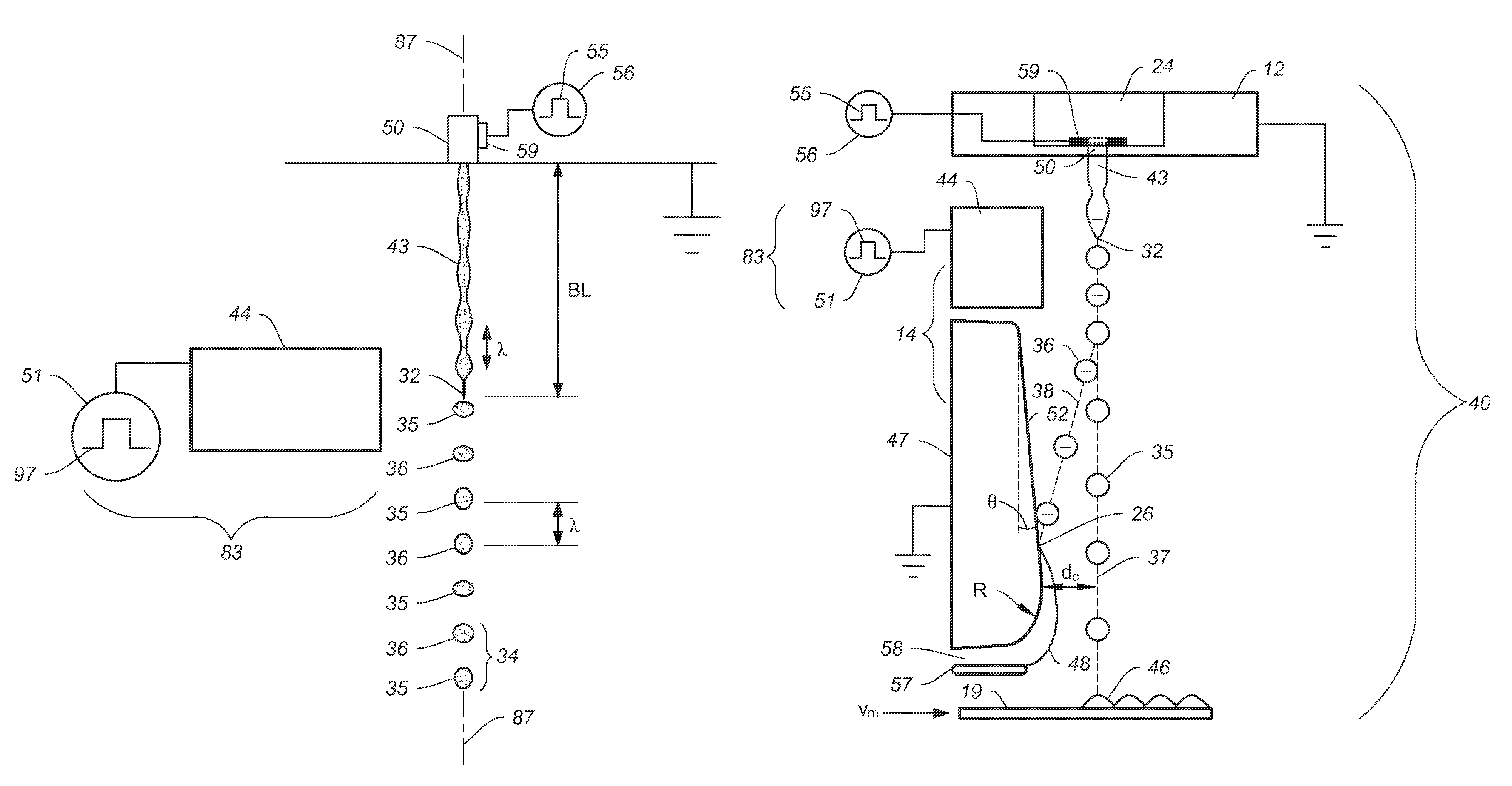 Drop placement error reduction in electrostatic printer