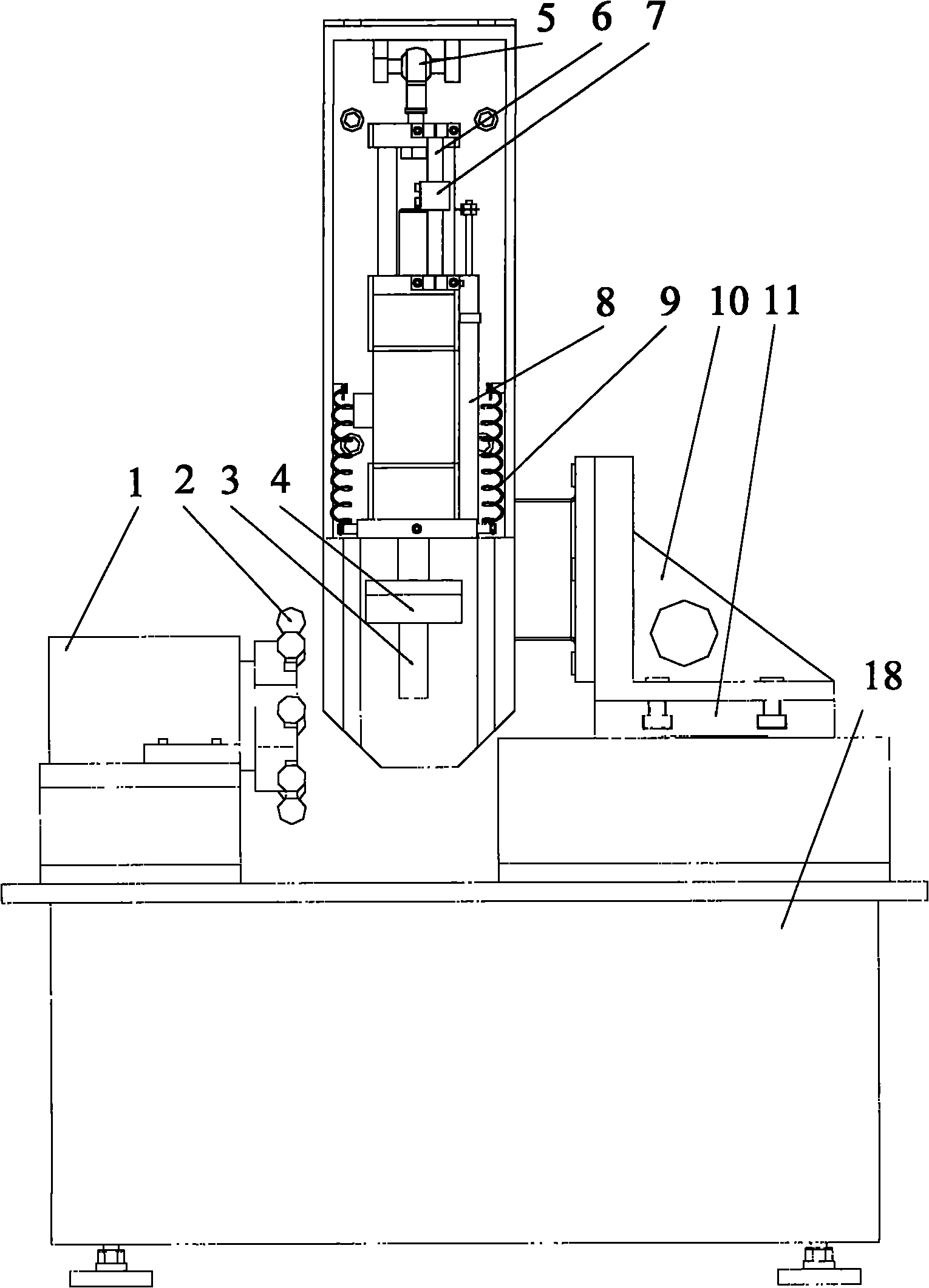 Numerical control capstan turret reliability testing system with electro-hydraulic servo loading device