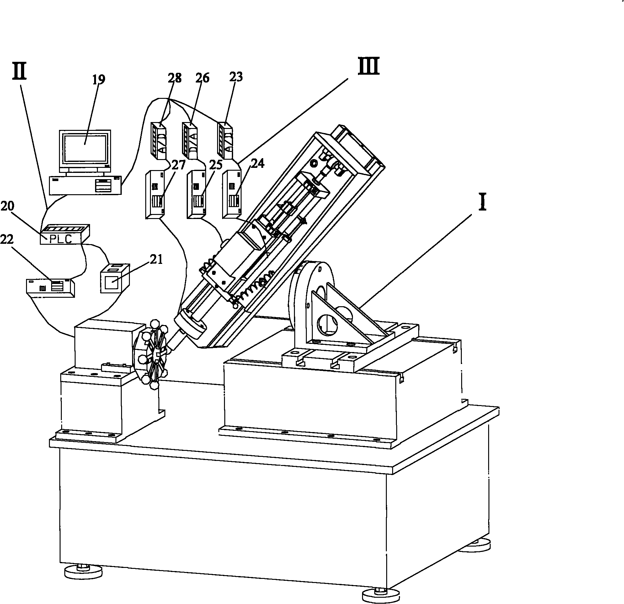 Numerical control capstan turret reliability testing system with electro-hydraulic servo loading device