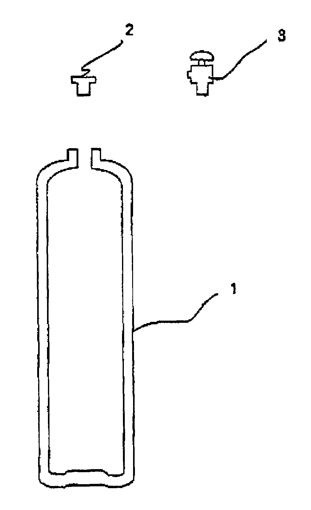 Processing method for high pressure gas container and halogen containing gas filled in said container