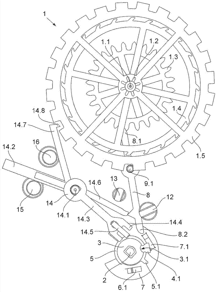 Escapement mechanism, in particular for a clockwork