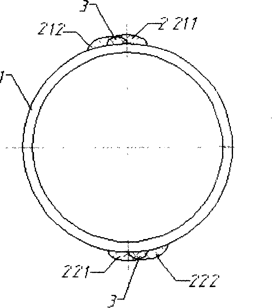 Laser molten overlying process of thin-walled cylindrical device